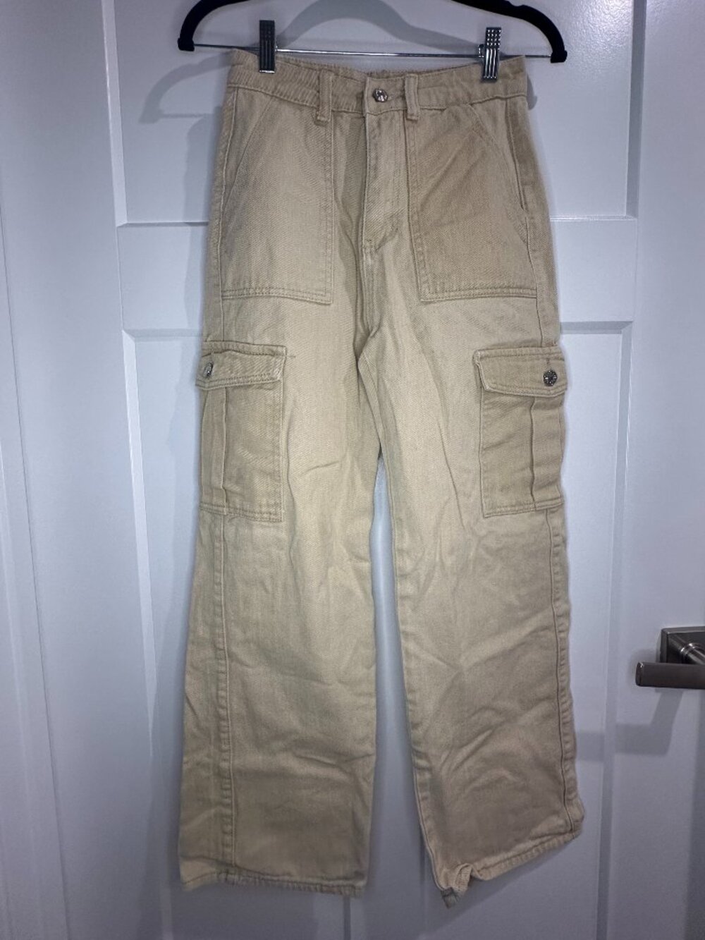 Cider Khaki Wide Leg Cargo Pants